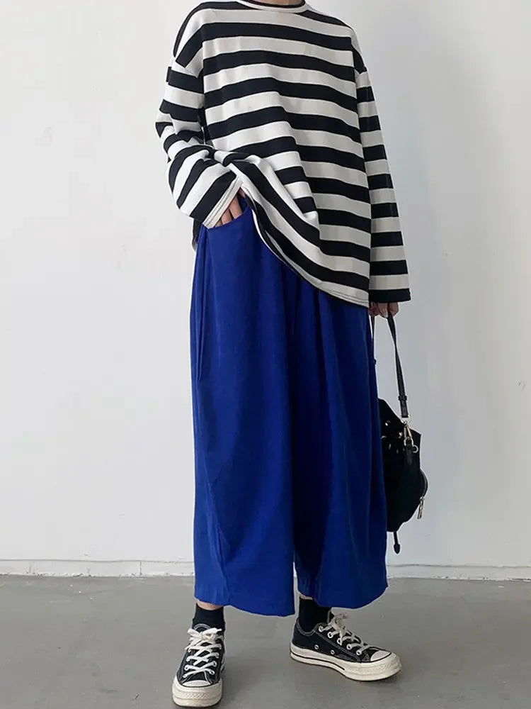 COTTON HAREM PANTS WOMEN - High Waist Elastic, Loose Bloomers, 7 Colors - Easy Days