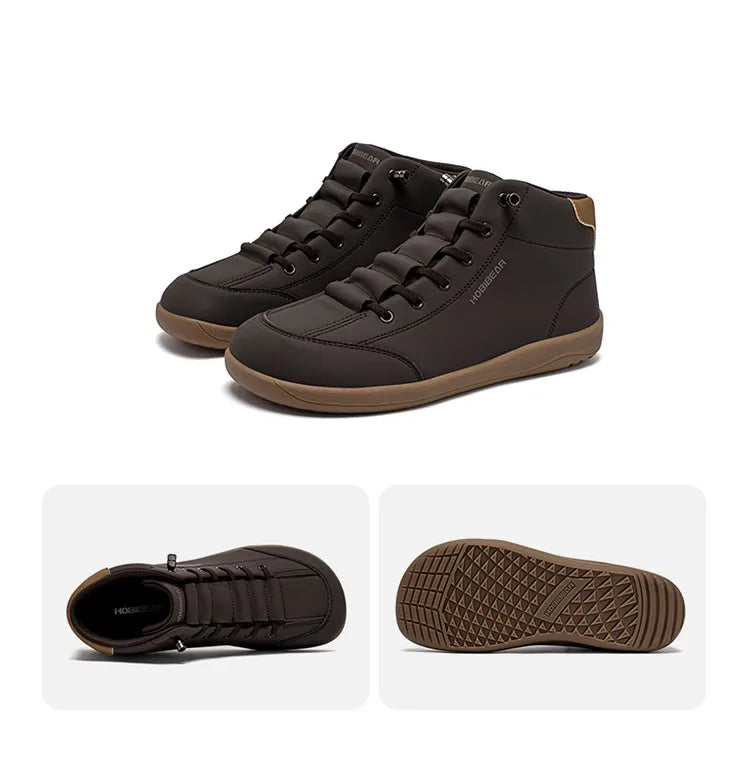 HOBIBEAR Mid Top Barefoot Shoes - Wide Toe Zero-Drop Ankle Boots Unisex
