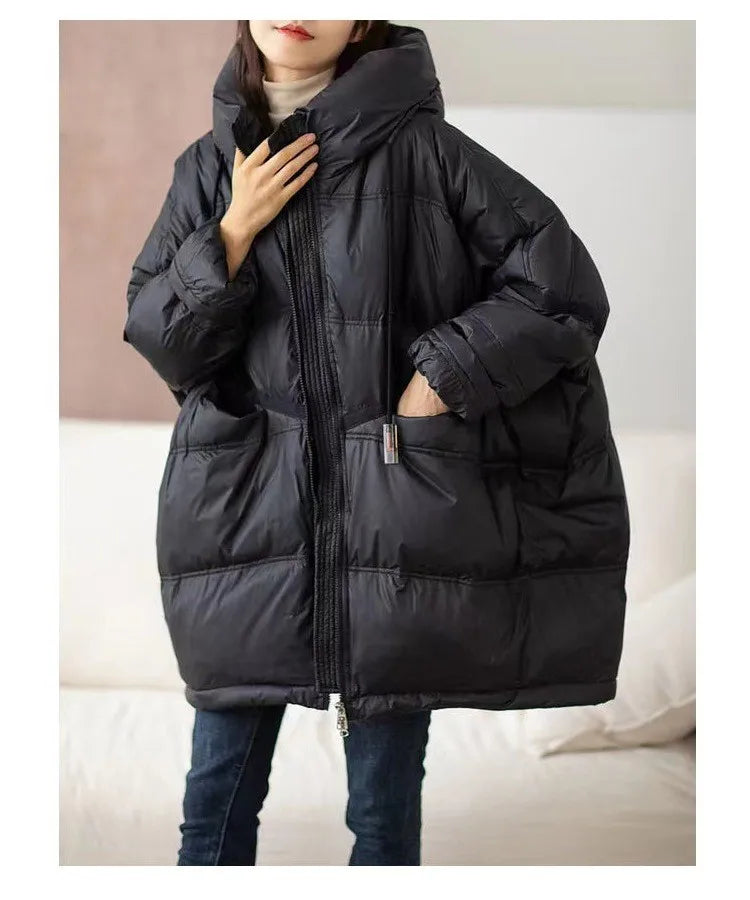 Oversized Hooded Puffer Coat – Duck Down
