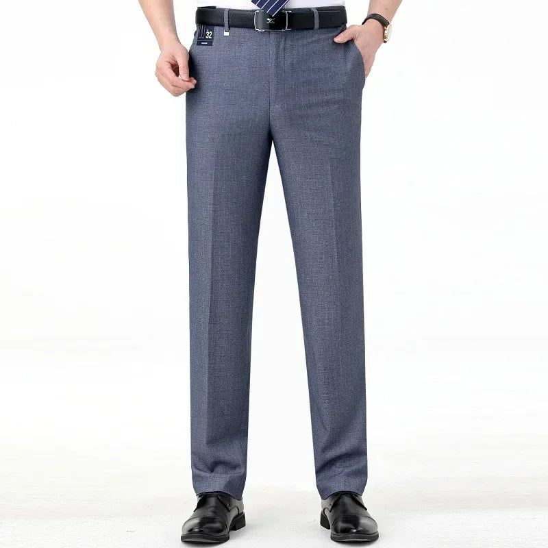 WOOL FORMAL - Men's Wool & Silk Dress Trousers - 62% Wool & Silk, Sizes 29-44