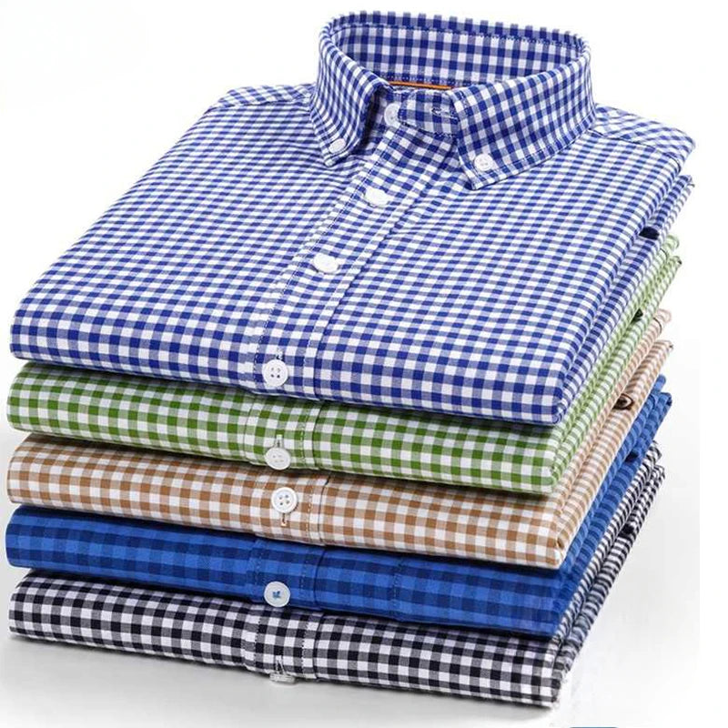 PLAID OXFORD COTTON SHIRT - Slim Fit, 6 Colors - Sharp Weekends