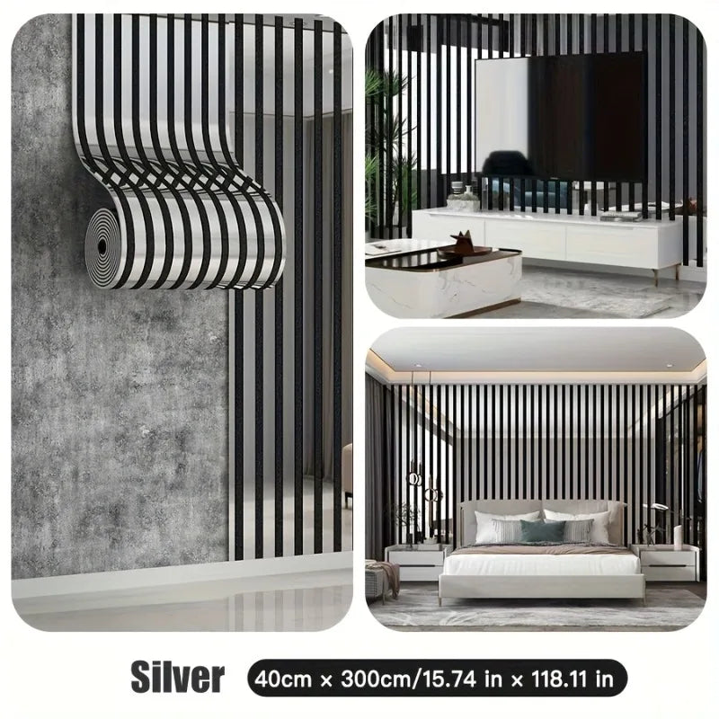 MIRROR GRILLE WALL PANELS - Self-Adhesive PVC - Metallic Wall Decor