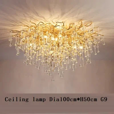 Water Drop Crystal Chandelier – Chrome/Gold/Black, Multi-Size