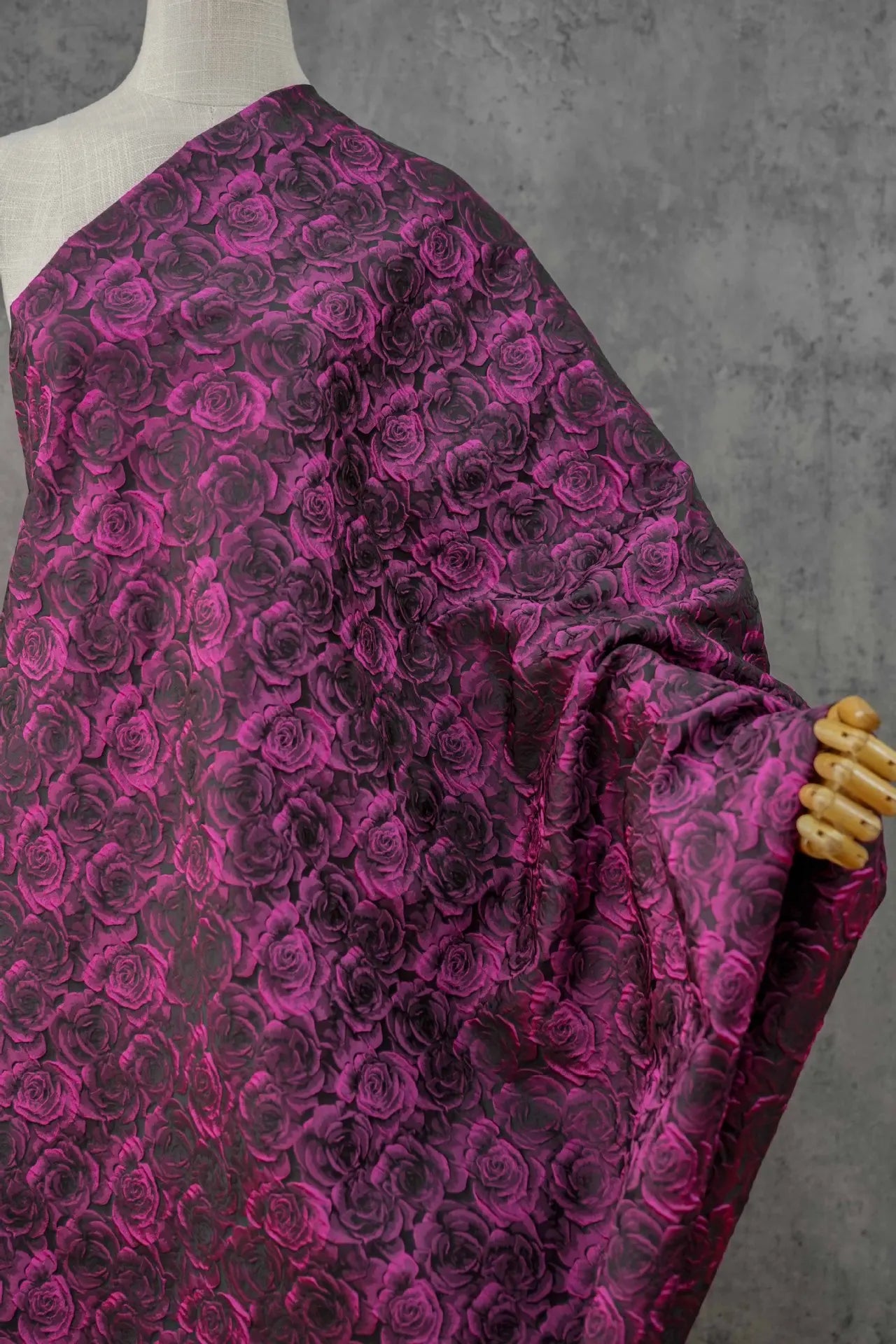 3D Rose Jacquard Fabric – 160cm Wide, 10 Colors