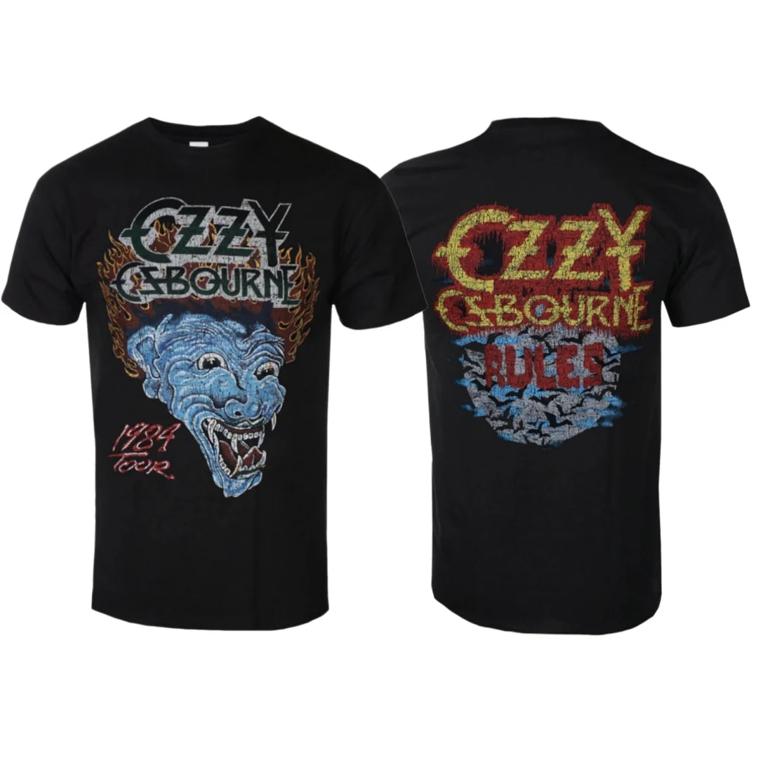 Ozzy Osbourne Bark At The Moon Tour '84 Printing Casual Trendy T-shirt, Cotton T-shirt, Street Classic Band Fan, Unisex T-shirt