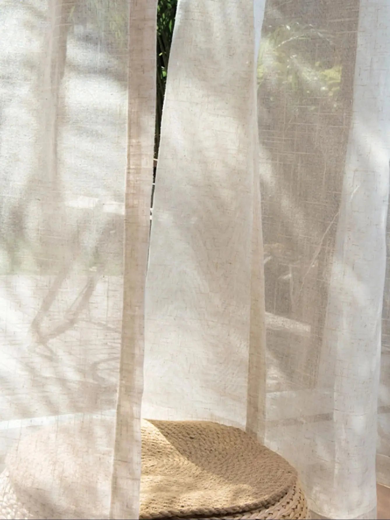 LINEN SHEER CURTAINS - Voile Weave, Custom Sizes - Natural Light