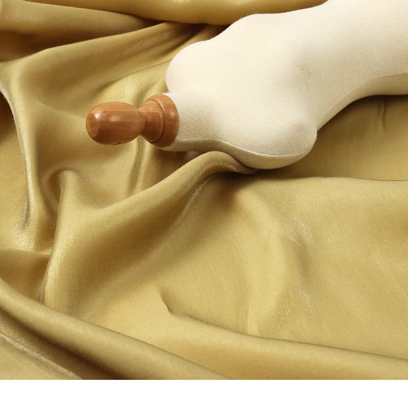 Gradient Wine Red Glazed Silk Satin Fabric Hanfu Pants Skirt Wedding Skin-friendly Breathable Bright Luster