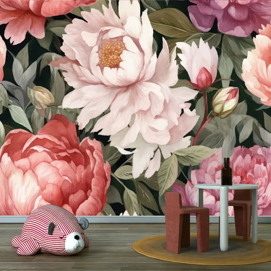 Custom Floral Nature Wall Mural – Peel & Stick or Non-Woven