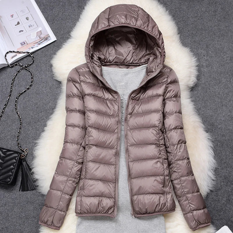 Ultra Light Hooded Puffer Jacket - 15 Colors Plus Size