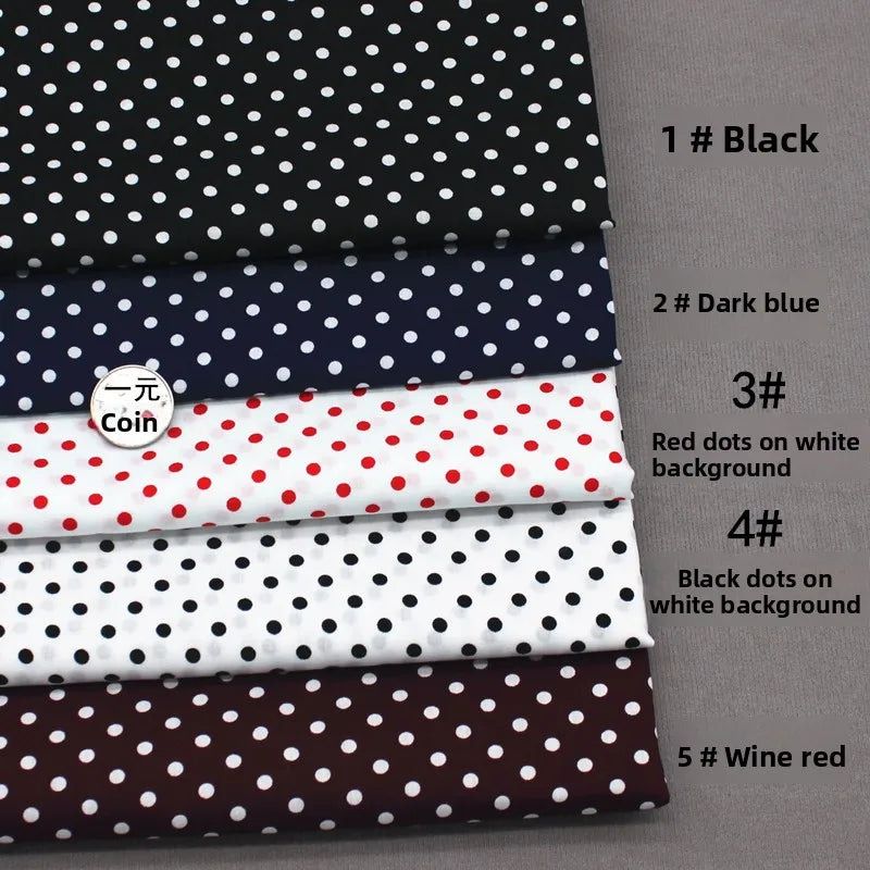 Pure Cotton Polka Dot Poplin Fabric Thin Upholstery By the Meter for Clothes Shirts Pants Skirts Dresses DIY Sewing Soft Textile