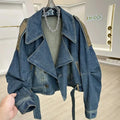 Patchwork Short Denim Jacket - Moto Style