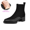SUEDE LUXE - Women's Cow Suede Platform Ankle Boots - High Heel, Round Toe, Winter