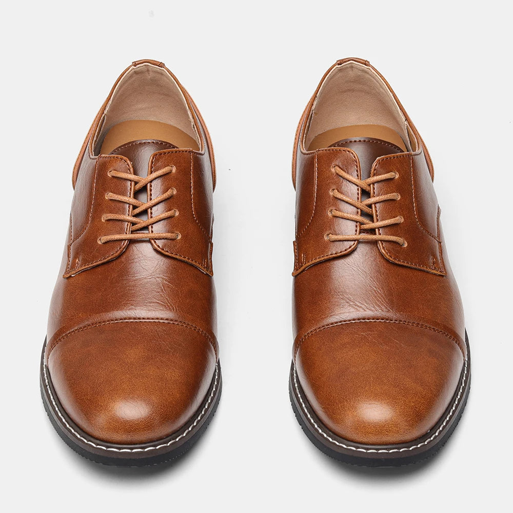 URBAN DERBY - Men's Casual Lace-Up Derby Shoes - Lightweight Faux Leather Dress Shoes, US Sizes 7-13