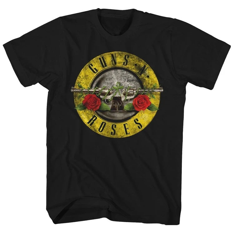 Guns N' Roses T-Shirt - Pistol Rose Rock Band Vintage Tee