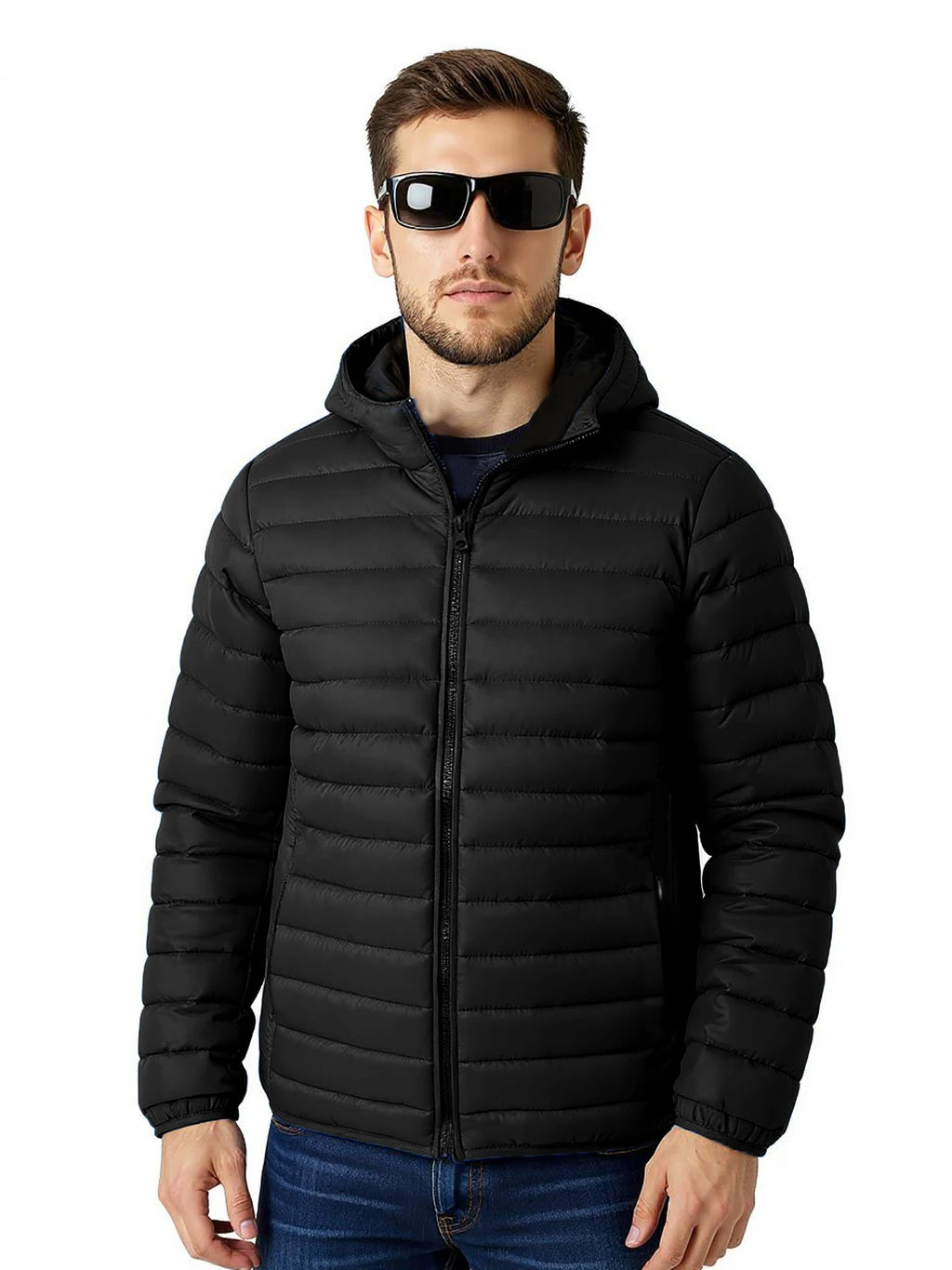 Men's Lightweight Hooded Cotton Jacket - Windproof & Warm - Casual Outdoor Done Easy