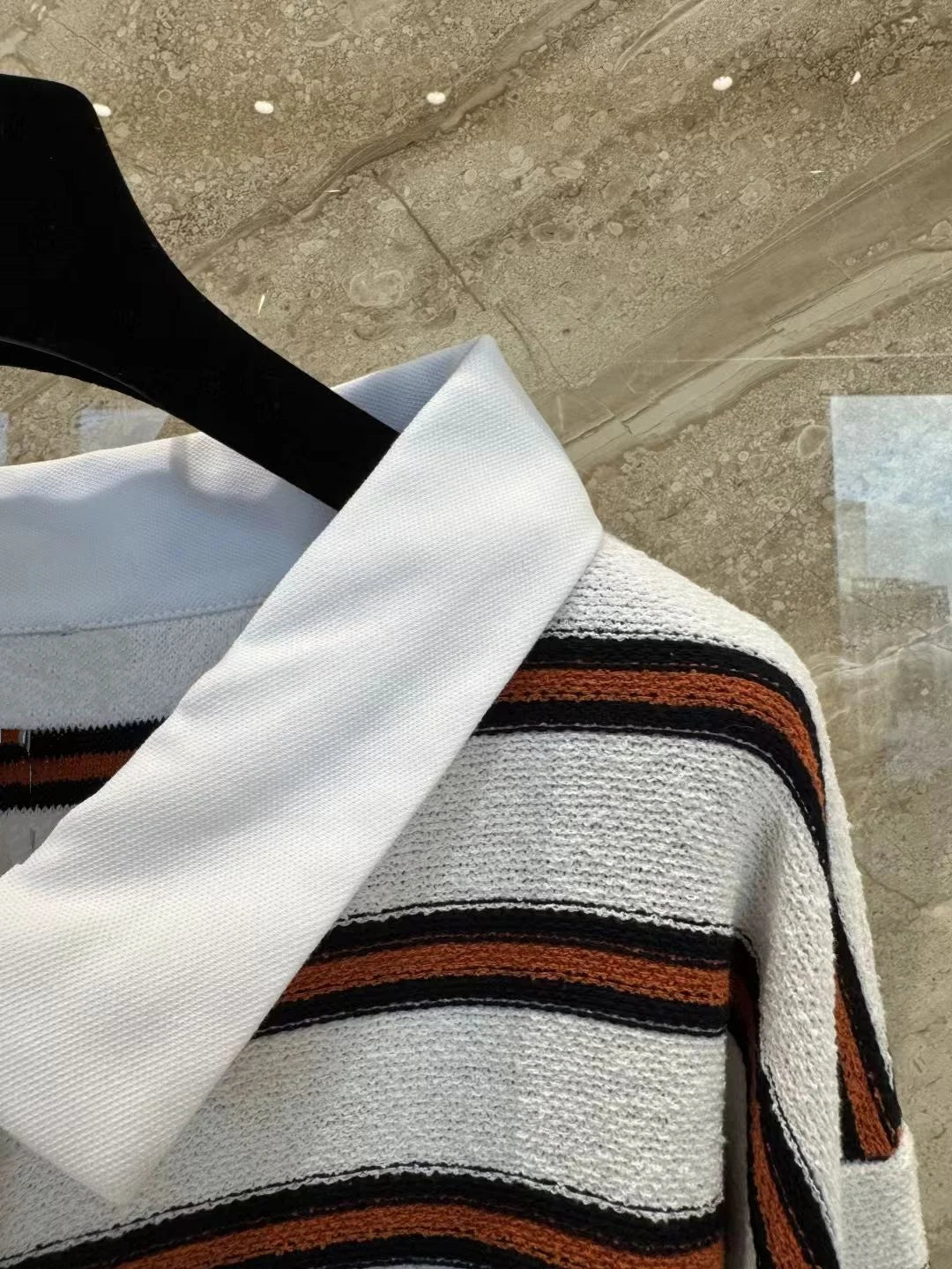 Women's Retro Striped Long Sleeve Polo Shirt Soft Fabric Horizontal Early Spring Collection C26 high version