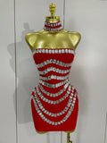 Women 2025 Sparkly Rhinestones Bodycon Strapless Mini Bandage Dress Backless Fashion Evening Party Club Luxury Birthday Dresses