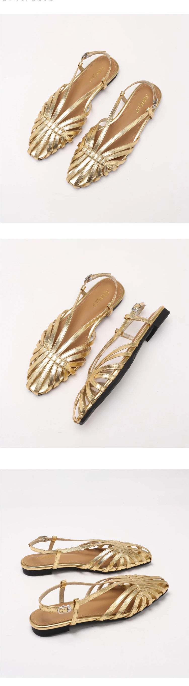 ZAROY Narrow Band Women Flat Sandals Large Size Designer Brand Banquet Wedding Shoes Summer Hollow Beach Gladiator Sandals