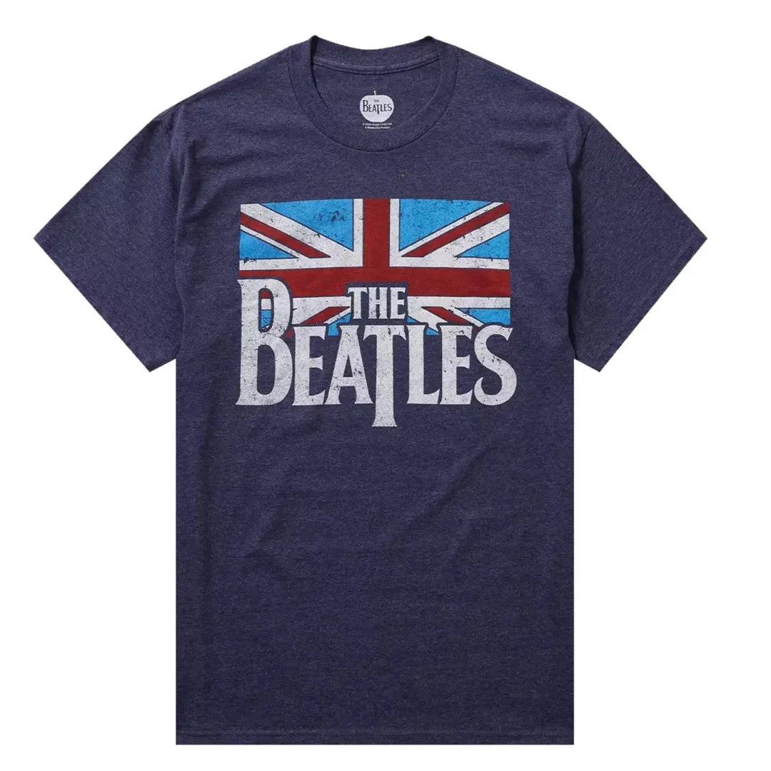 The Beatles T-Shirt Union Jack Vintage Rock Retro Tee