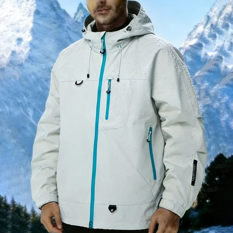 TRAIL GUARD - Men's Outdoor Hooded Jacket - Waterproof Windbreaker, Multi-Pocket