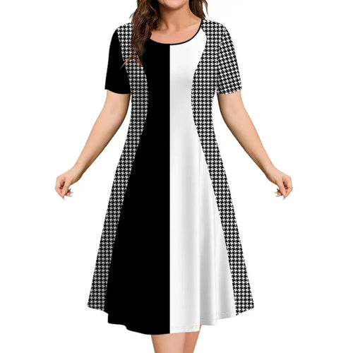 Bold Stripe Color Block Mini Dress – Flattering Curves, Plus Size