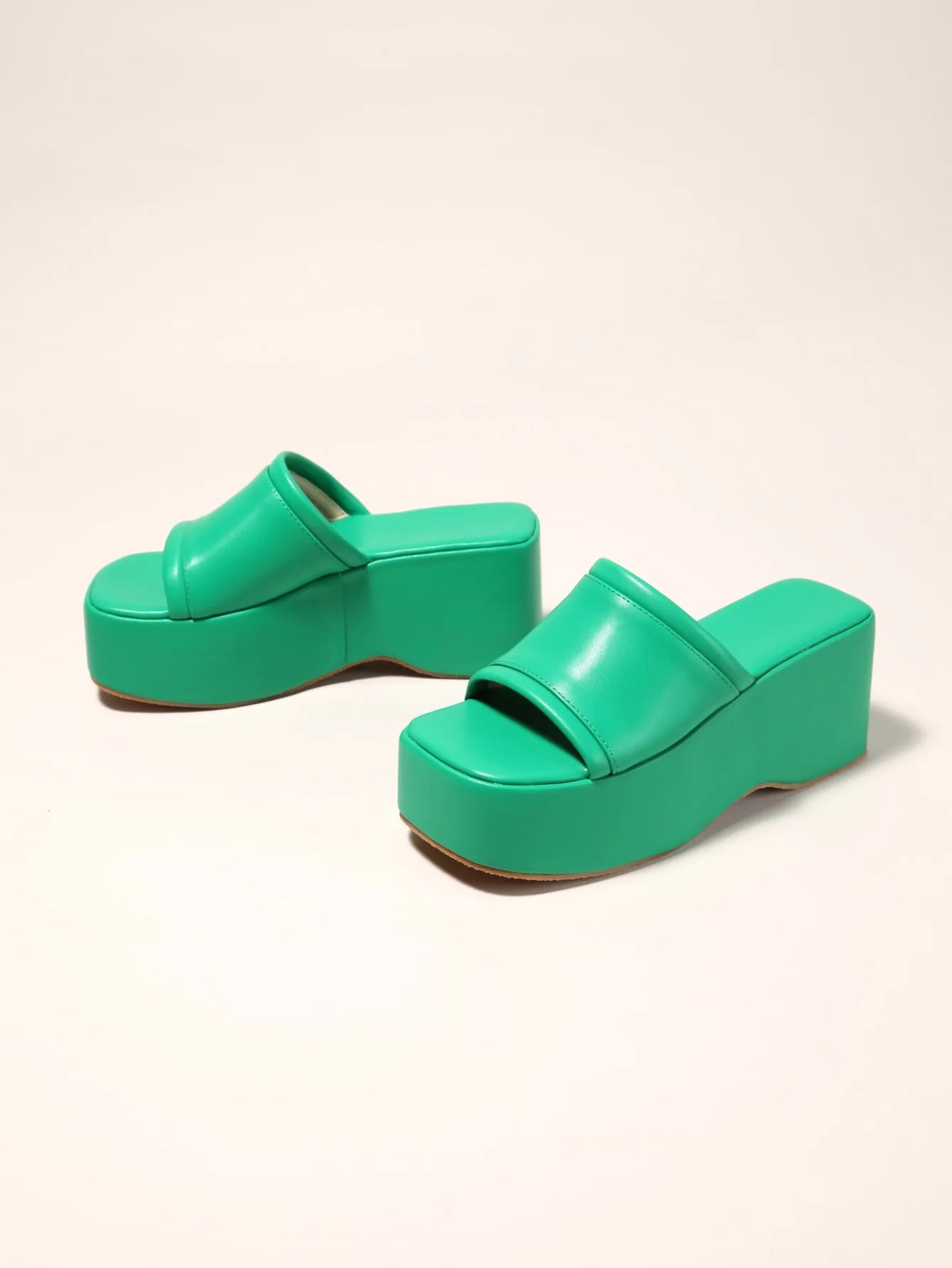 Punk Open Toe Platform High Heels Beach Slippers Female Summer Orange Green Wedges Shoes For Women Sandals Flip Flops