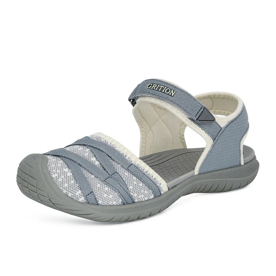 GRITION Women Sandals Casual Outdoor Shoes Closed Toe Flat Heels Elastic Fabric New Fashion 36-41 Ladies Trekking Hiking Sandals