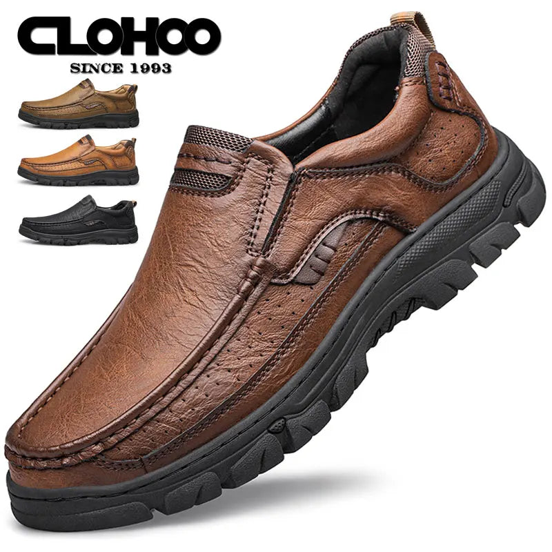 HAND-SEWN LOAFER - Men's Breathable Slip-On Shoes - Thick Rubber Sole Classic