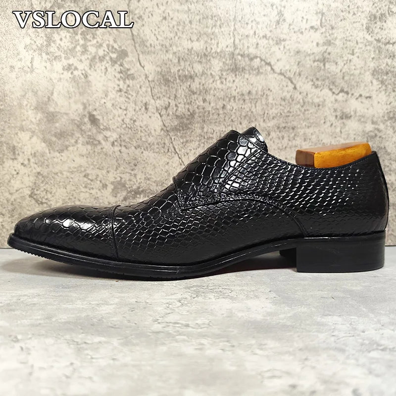 SERPENT MONK - Snake Print Double Monk Shoes - Luxury Detail, Everyday Confidence