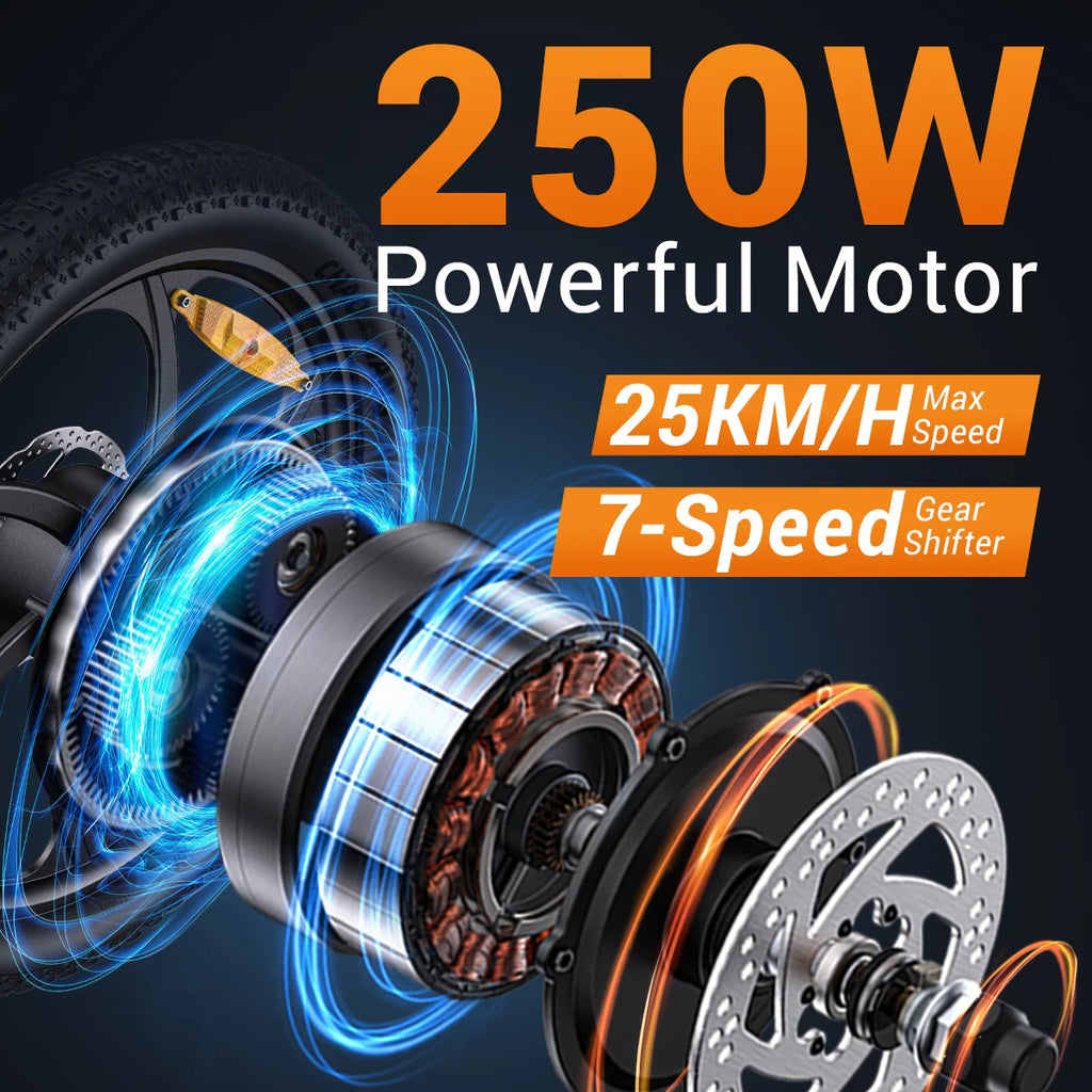 MILEPORT 1 FOLDING E-BIKE - 250W, 100 KM Assist Range - Weekend Freedom