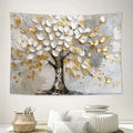 Abstract Gold Leaf Tree Tapestry – Wall Hanging