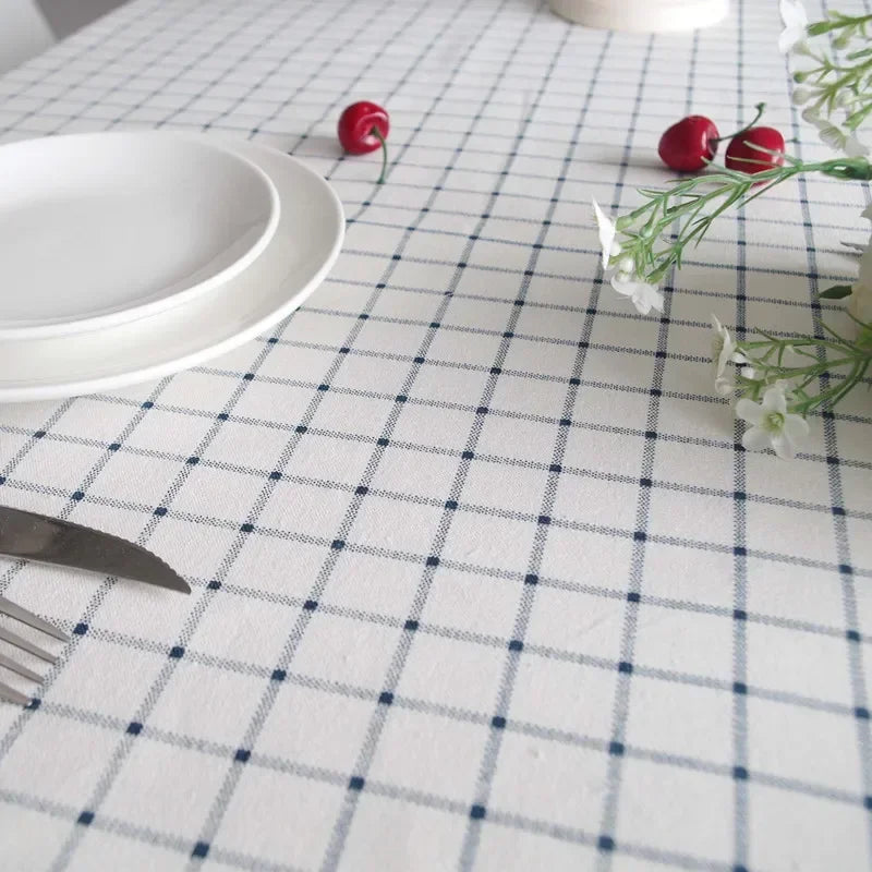 COTTON LINEN TASSEL TABLECLOTH - Waterproof, Custom Sizes - Farmhouse Dining