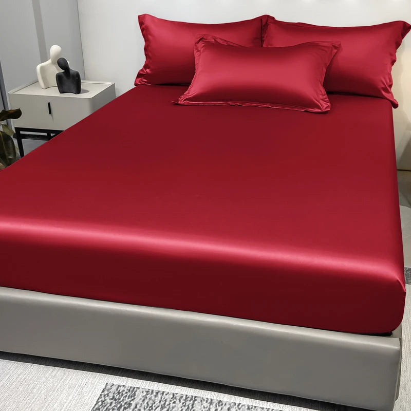 SATIN DREAM - Solid Color Fitted Sheet - Silky Smooth, Every Single Night