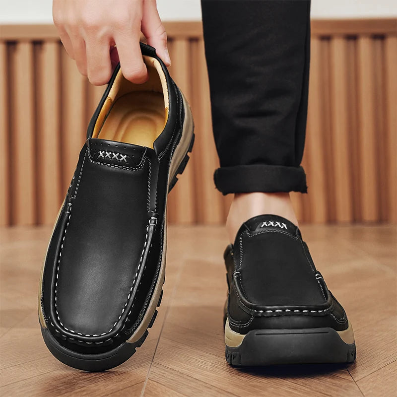 SLIPSTREAM - Men's Genuine Leather Slip-On Business Flats - Effortless Every Day