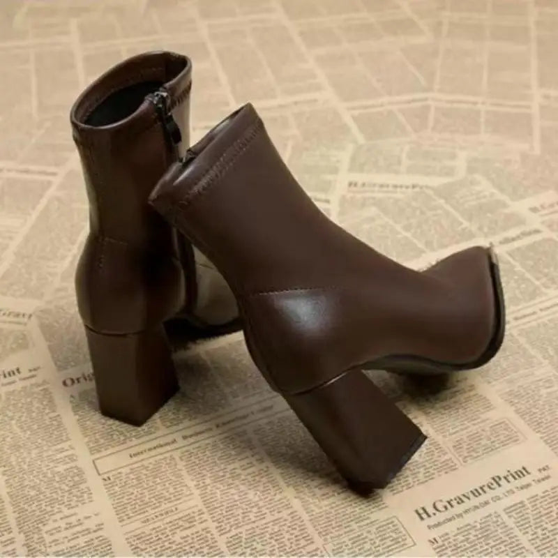 Pointed Toe Chelsea Ankle Boots – Metal Decor