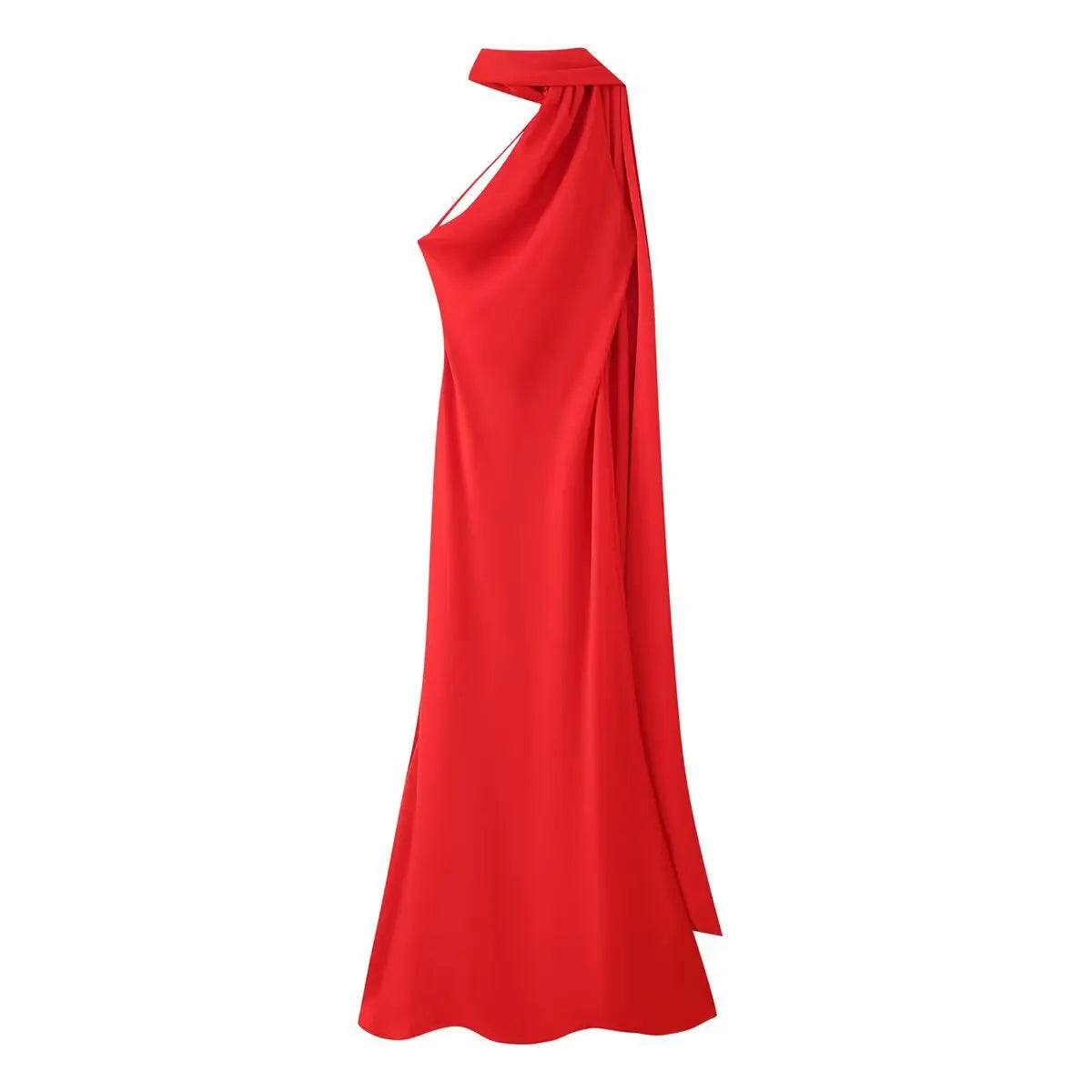 Satin Ribbon Halter Long Dresses Women's Backless Casual Maxi Dress Evening Wedding Guest White Blue Green Summer Graduation New