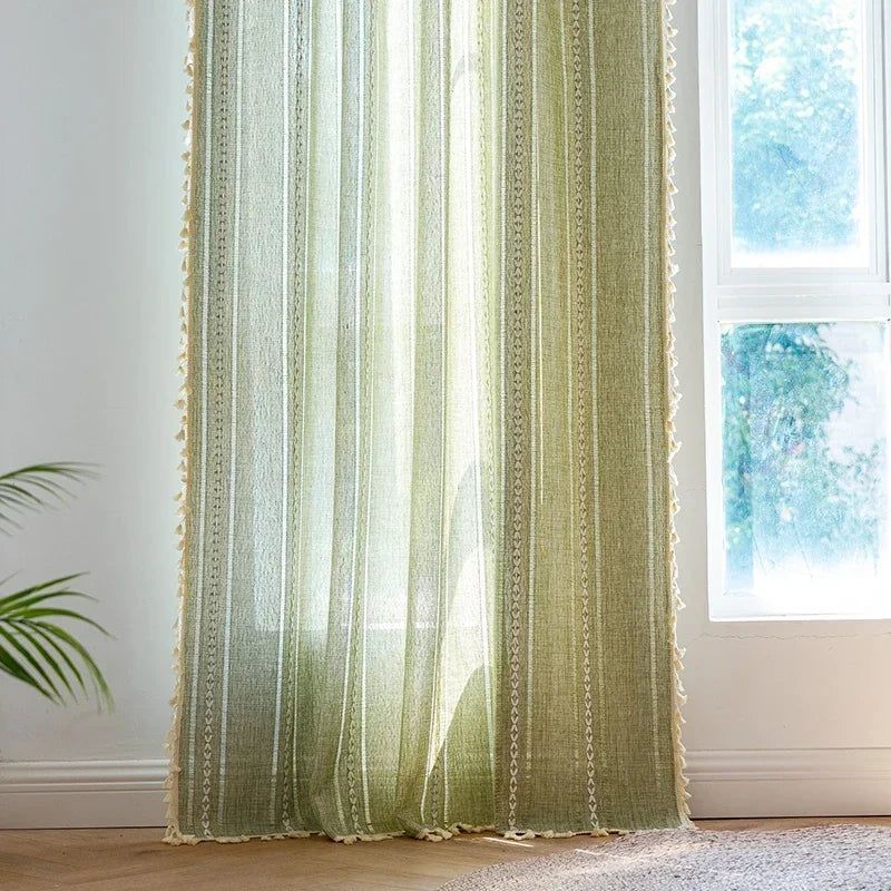 TASSEL JACQUARD CURTAINS - 500gsm, 14 Patterns, Rod Pocket - Textured Rooms