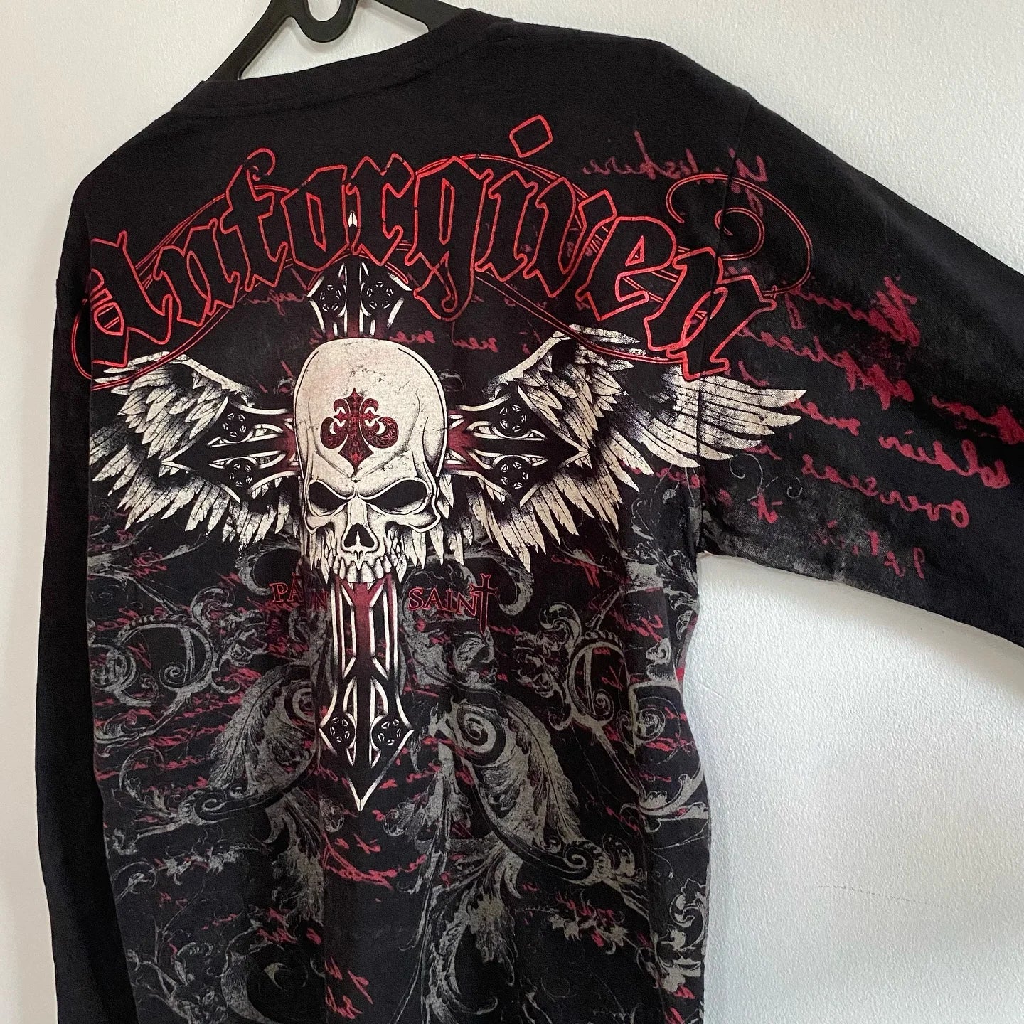 Affliction Skull Cross Long Sleeve Tee - Y2K Gothic Oversized