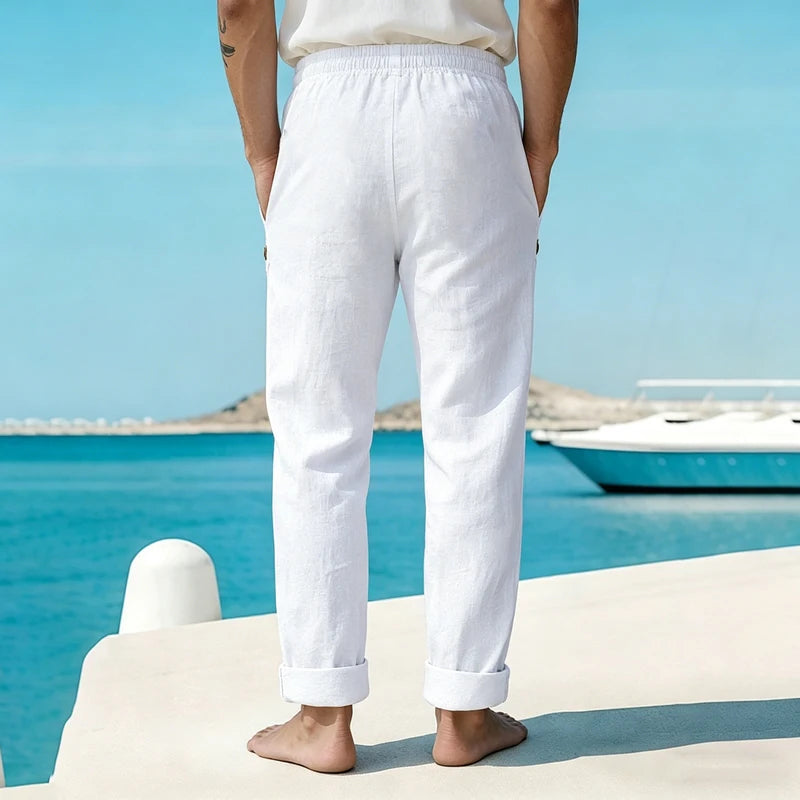 DRAWSTRING EASE - Men's Linen Pants - Breathe. Move. Repeat.