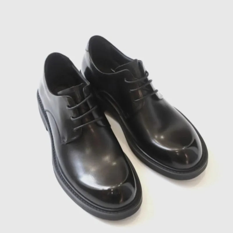 Men's British Casual Dress Shoes - Round Toe Lace-Up PU Leather Business