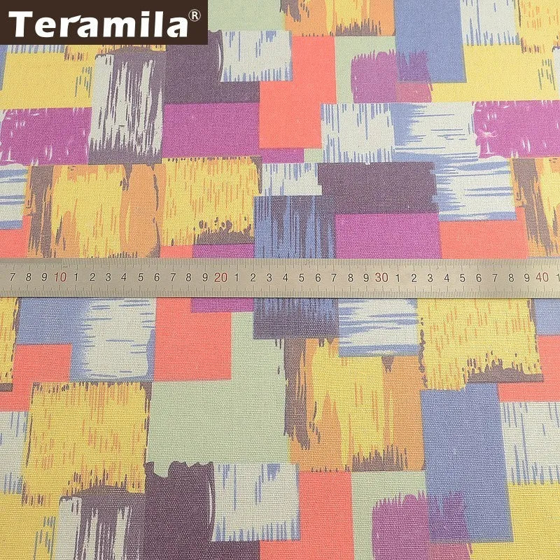 PRINTED CANVAS LINEN FABRIC - Cotton Linen Blend by the Yard - Bold Patterns for DIY