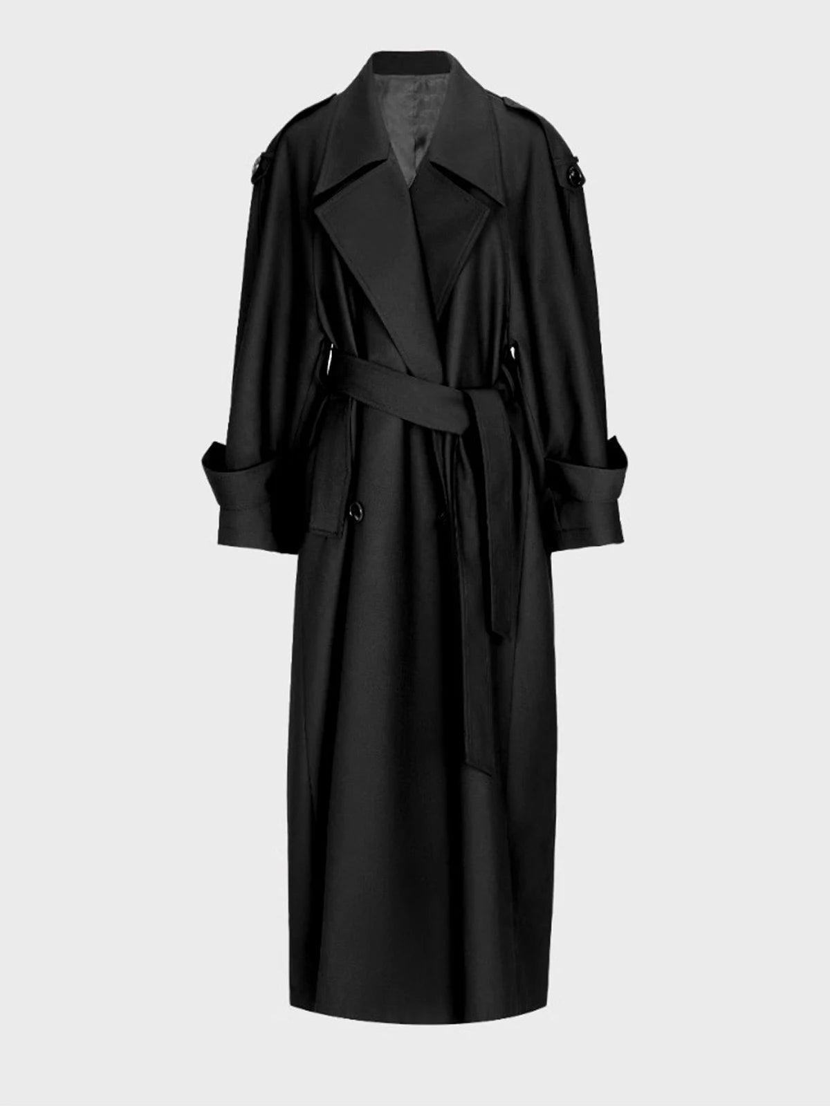 Women's Long Trench Coat - Oversized Fit - City Elegance