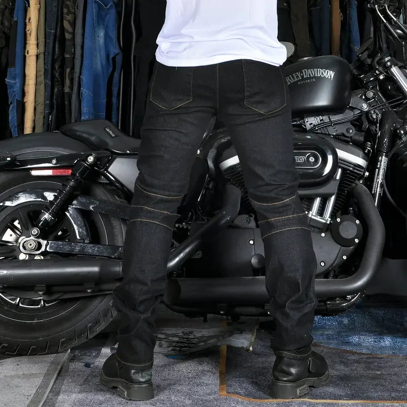 ROAD ARMOR - Men's Motorcycle Riding Jeans - CE Knee & Hip Pads, All-Season