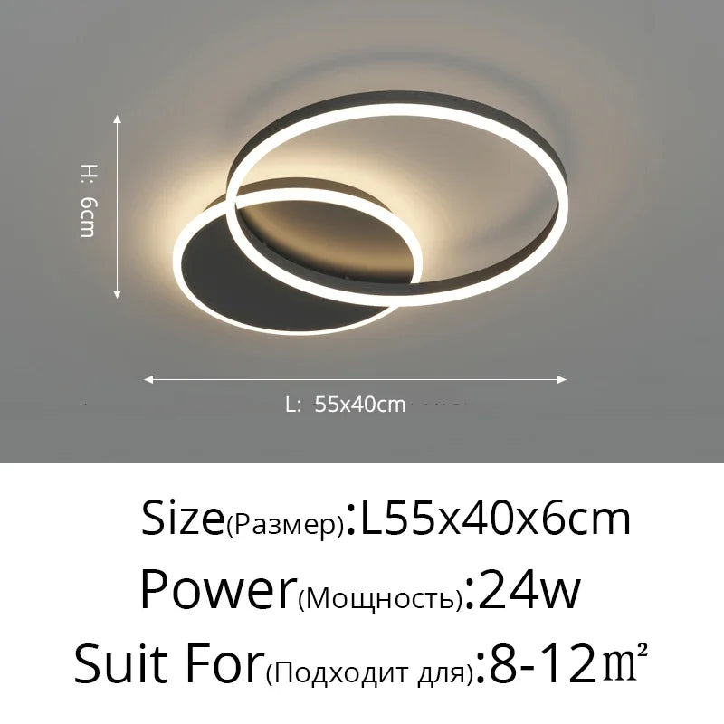 Modern LED Ceiling Light – 2 to 6 Heads