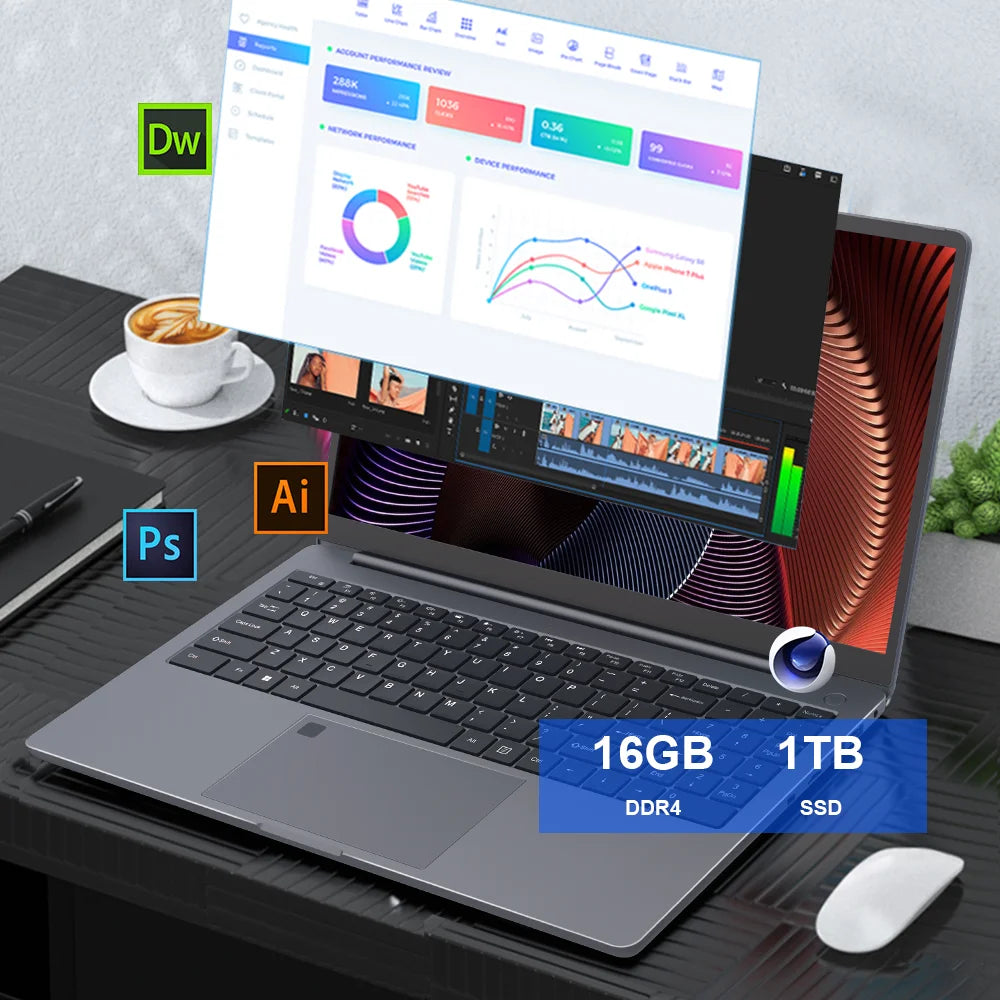 Ninkear A15 Plus Laptop AMD Ryzen 7 5825U 16GB RAM 1TB SSD 15.6 Inch FHD IPS Display Windows 11 WiFi 6 Fingerprint Backlit Keyboard Slim Metal Business Notebook