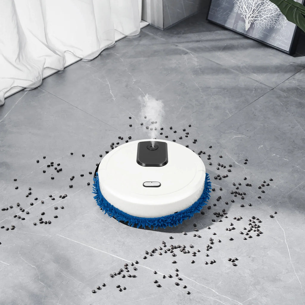 60min Cleaning Robot Mop 360° Sweeping Mopping Wet Dry