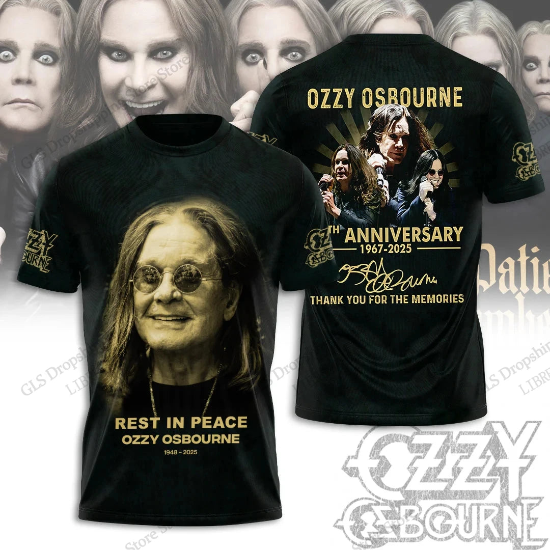 Men's T-shirt Rock Band Ozzy Osbourne 3D Print T-shirt Tops Women's Large Size Tops Tees Summer T-shirt Kids Clothes Album 2025 New