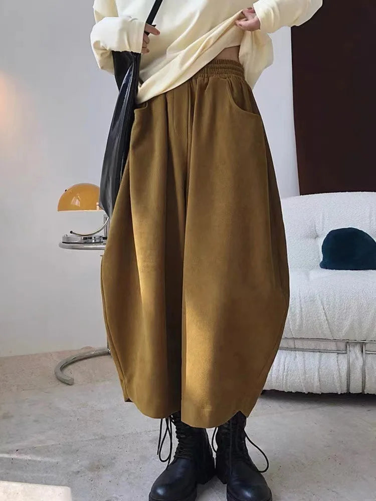 COTTON HAREM PANTS WOMEN - High Waist Elastic, Loose Bloomers, 7 Colors - Easy Days
