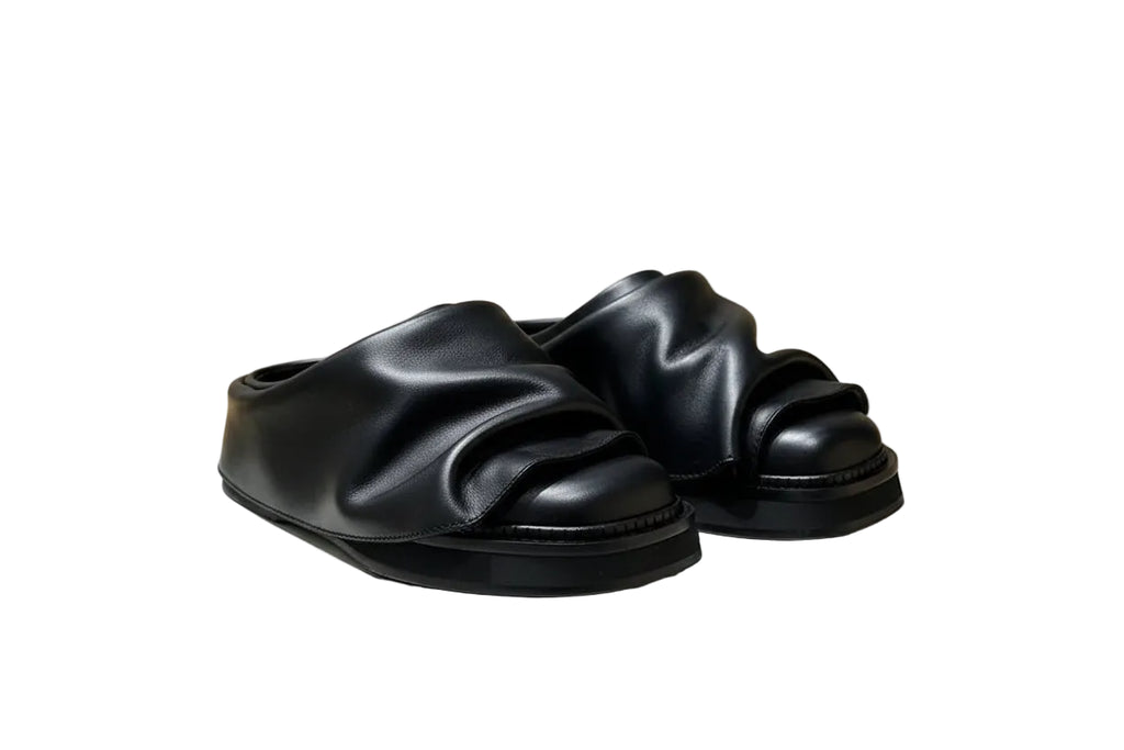 RUCHED PLATFORM - Square Toe Slide Mules - Thick Sole, Height Boost