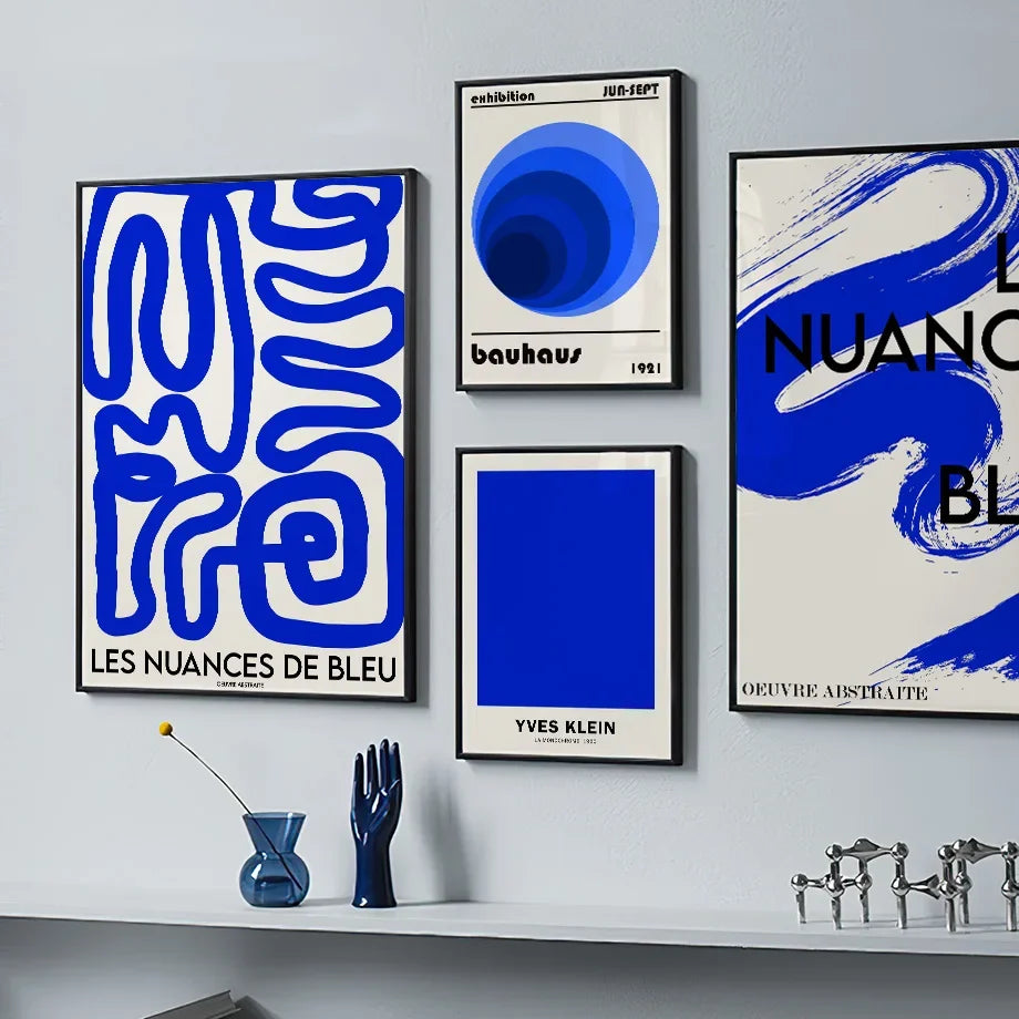 Klein Blue Bauhaus Wall Art - Picasso geometry - abstract print
